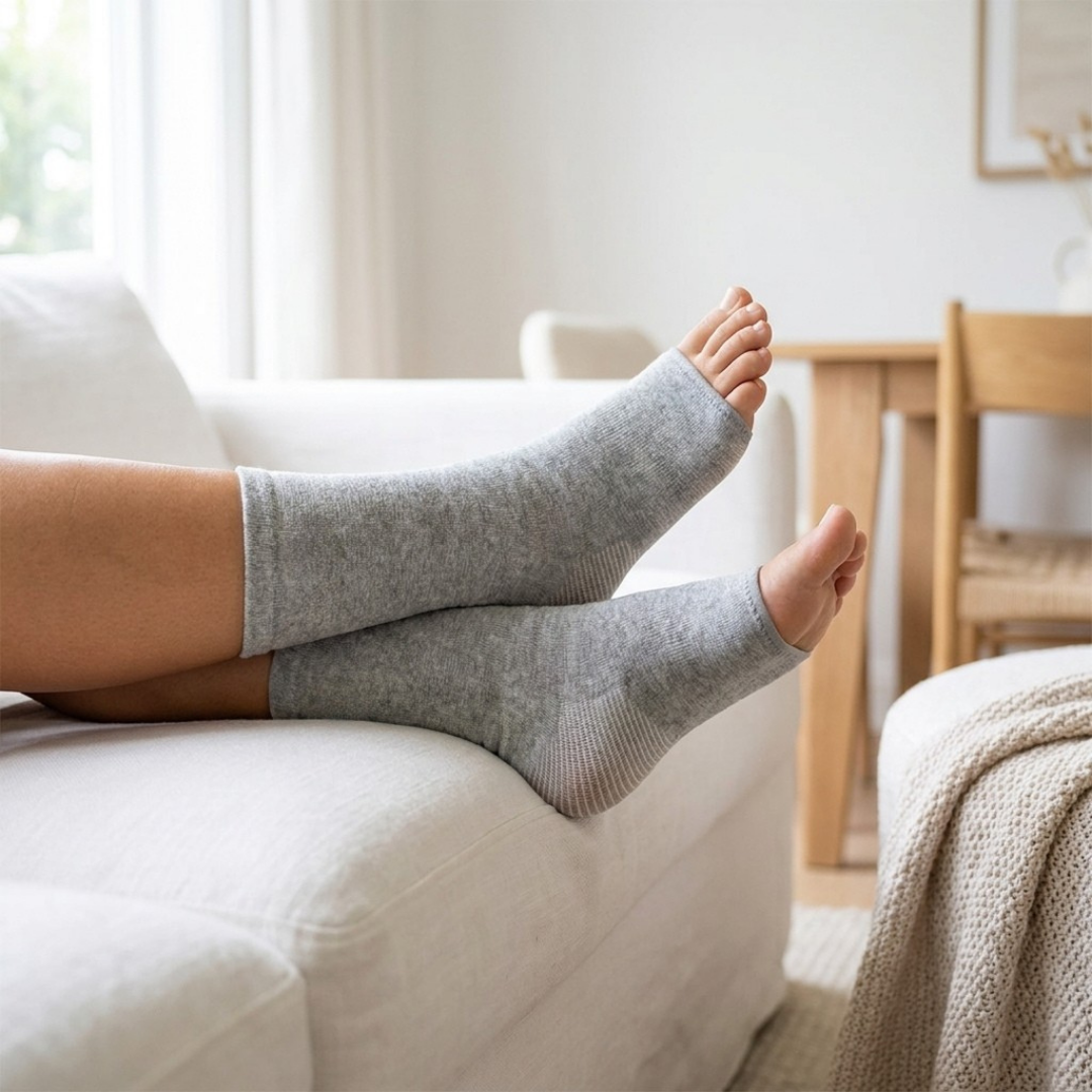 BambuRelief® Støttestrømpe – Naturlig støtte for ømme føtter